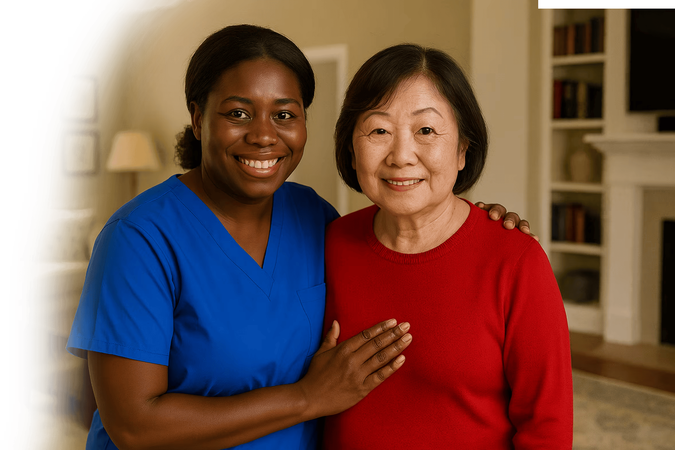 Believe Home Care caregiver providing 24/7 live-in care for a senior at home in Bucks County, PA